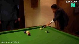 بیلیارد بازی کردن ترزا می نخست وزیر انگلیس جوزپه کونته همتای ایتالیایی خود
