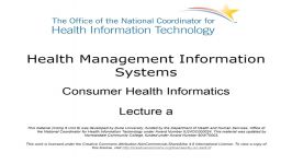 HITC 1005 Consumer Health Informatics Video A