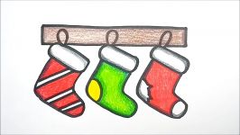 HOW TO DRAW CHRISTMAS SOCKS EASY  COMO DESENHAR MEIAS DE NATAL