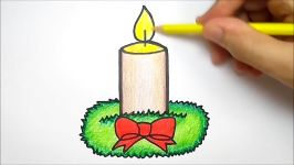 HOW TO DRAW A CHRISTMAS CANDLE  COMO DESENHAR UMA VELA DE NATAL