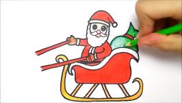 Drawing and color the face of Santa Claus  How to draw