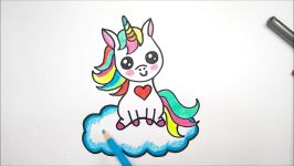 HOW TO DRAW A CUTE UNICORN EASY  COMO DESENHARUM UNICORNIO