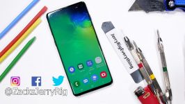 تست خمش، سوختگی خشتست دوام موبایل Samsung Galaxy S10 توسط JerryRigEverything