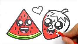 HOW TO DRAW CUTE FRUITS  DRAW AND COLORING FRUITS