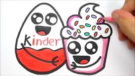 HOW TO DRAW A CUPCAKE AND KINDER  COMO DESENHAR KINDER OVO