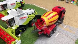 Bruder Construction and Farming Toys for Kids  Combine Harvester and Concrete 