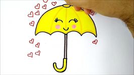 COMO DESENHAR UM GUARDA CHUVA KAWAII  HOW TO DRAW A UMBRELLA