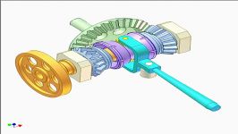 Bevel gear clutch for changing rotation direction 1