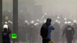 Rally against UN migration pact in Brussels turns violent