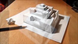HOW TO DRAW PYRAMID  Drawing 3D Step Pyramid  Anamorphic Illusion