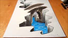 COOL CREATION IN 3D  Drawing Bridge  Awesome Anamorphic Illusion