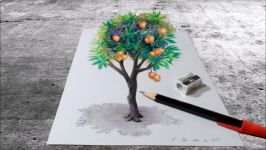 TREE ILLUSION  Drawing 3D Mango Tree  Trick Art on Paper