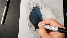 CRATER ILLUSION  Drawing 3D Crater  Anamorphic Illusion on Paper