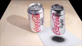 Drawing Coca Cola Light  How to Draw Coca Cola Can  3D Anamorphic Illusion
