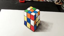 How to Draw 3D Rubik’s Cube  Trick Art on Paper