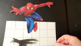 The Flying Spiderman  Drawing a 3D Illusion  Trick Art by VamosART