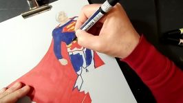 Flying the Superman  Drawing 3D Heroes  Trick Art by Vamos