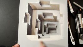 Drawing Incredible Hole Illusion  3D Trick Art on Paper  VamosART