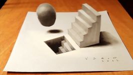 Drawing Staircase and Sphere Illusion  3D Trick Art  VamosART