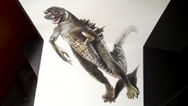 Amazing Godzilla Illusion  Drawing 3D Godzilla  VamosART