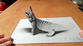 Drawing 3D Crocodile Illusion  Amazing Trick Art  VamosART