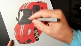 Drawing Ferrari Illusion  How to Draw 3D Ferrari Car  VamosART