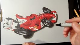 Drawing Ferrari Formula 1 Car  3D Trick Art on Paper  VamosART