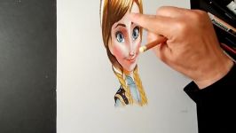 Drawing Elsa and Anna  3D Trick Art Illusion. VamosART.
