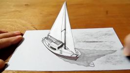 Drawing 3D Trick Art on Paper  Sailboat Illusion  Vamos