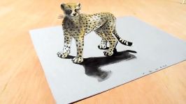 How to Draw 3D Animals  Awesome Cheetah Illusion  Vamos