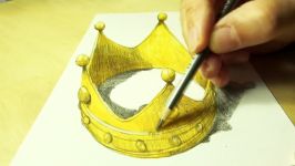Drawing 3D Crown Illusion  Trick Art on Paper  Vamos