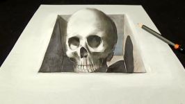 Skull in the Hole  Drawing 3D Skull Illusion  Vamos