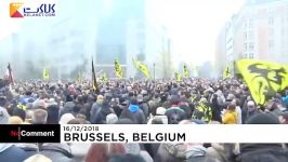 تظاهرات مردم بلژیک علیه پیمان مهاجرتی سازمان ملل