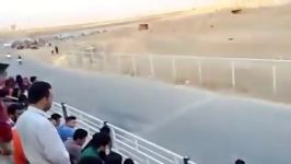 فیلم تصادف موتور در پیست موتور سواری یزد