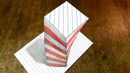 How to Draw 3D Illusion on Line Paper  Drawing Big Screwed Object  By Vamos