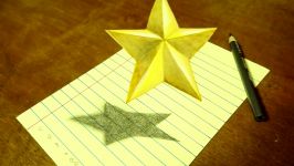 How to Draw Floating Star  Drawing 3D Star  Art on Line Paper  By Vamos