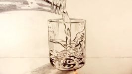 How to Draw a Glass of Water with water pouring into it Narrated