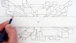 How to Draw a City using 1 Point Perspective A Birds Eye View