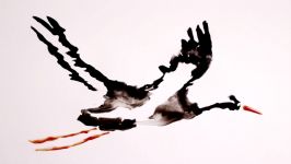 How to Draw Ink Drip Painting of a Stork