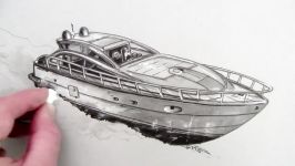 How to Draw a Boat Speed Boat on Water