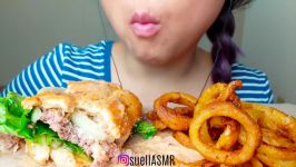 ASMR MOZZARELLA CHEESEBURGER + ONION RINGS + Secret SauceHYR