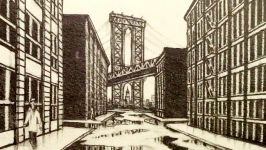 How to Draw 1 Point Perspective A View of Manhattan Bridge