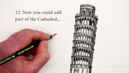 How to Draw Famous Buildings The Leaning Tower of Pisa