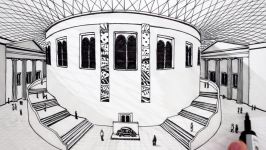 How to Draw 1 Point Perspective The British Museum Building