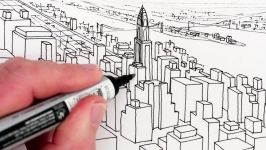 How to Draw City Buildings New York City Shadows