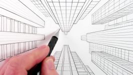 How to Draw 1 Point Perspective Draw Buildings and Sky