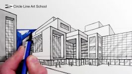 How to Draw Modern Buildings in 2 Point Perspective Pen Drawing