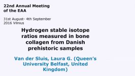 Hydrogen stable isotope ratios measured in bone collagen