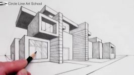 How to Draw in 2 Point Perspective Modern House