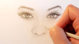 How to draw shade realistic eyes nose and lips with graphite pencils